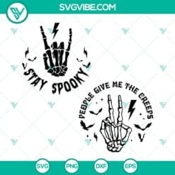 Halloween, SVG Files, Stay Spooky SVG Files, Halloween Skeleton Hand Stay 1