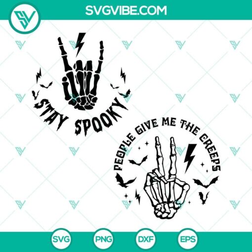 stay spooky svg halloween skeleton hand stay spooky svg bundle 2 designs 3 mockup