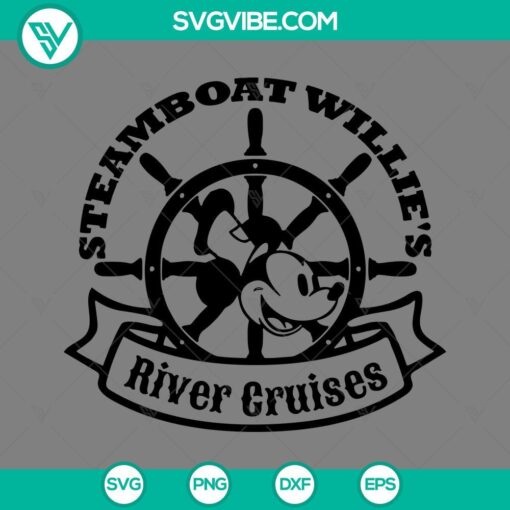 steamboat willie mickey mouse river cruises svg png cut files mockup