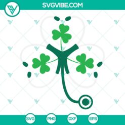 St Patrick's Day, SVG Files, Heart Stethoscope Shamrock SVG Download, Shamrock 3