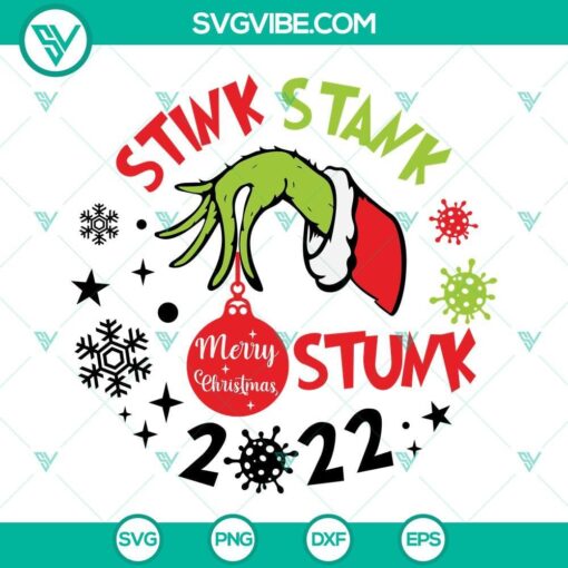 stink stank stunk 2022 ornament svg ornament christmas svg grinch hand round for an ornament svg 3 mockup