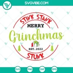 Christmas, SVG Files, Stink Stank Stunk 2022 Ornament Christmas SVG File, 3