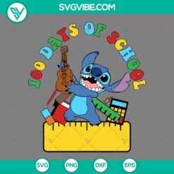 Disney, School, SVG Files, Stitch 100th Day Of School SVG Images, 100 Days Of 19