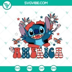 4th Of July, Disney, SVG Files, Stitch America 4th Of July SVG Download, 2