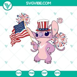 4th Of July, Disney, SVG Files, Stitch And Angel 4th Of July SVG Download, 22