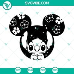 Disney, SVG Files, Stitch And Angel Mickey Ears SVG File Bundle, Lilo And 3