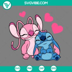 SVG Files, Valentine's Day, Stitch and Angel SVG File, Stitch Valentine SVG 5