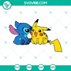 Disney, SVG Files, Stitch And Pikachu Friends SVG Images, Disney Stitch SVG 2