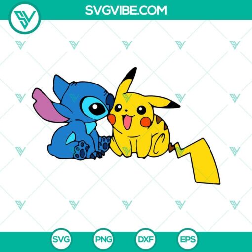 stitch and pikachu friends svg disney stitch svg pikachu svg 1 mockup