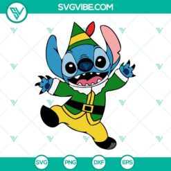 Christmas, Disney, SVG Files, Stitch As Elf SVG Images, Stitch Christmas SVG 3