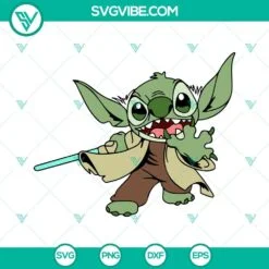 Disney, Movies, SVG Files, Stitch Baby Yoda SVG Download, Grogu SVG Image, 2