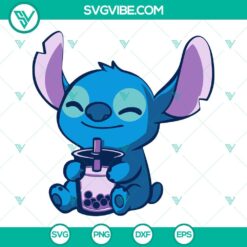 Disney, SVG Files, Stitch Bubble Tea SVG Image, Boba Tea SVG Download, Cute 2