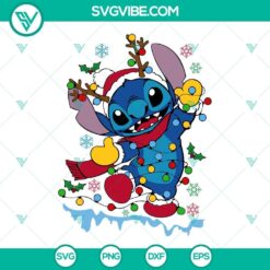Stitch Christmas Lights SVG Download, Stitch Christmas SVG Image PNG DXF EPS
