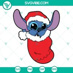 Christmas, Disney, SVG Files, Stitch Christmas Socks SVG Images, Stitch 2