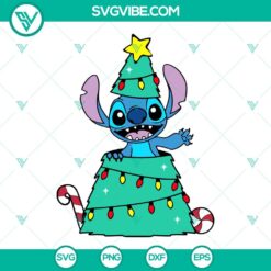 Christmas, Disney, SVG Files, Stitch Elf SVG Download, Chrsitmas Elf Stitch SVG 3