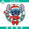 Christmas wreath stitching design in SVG, PNG, DXF, EPS formats for Cricut and Silhouette machines.