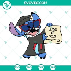 Disney, School, SVG Files, Stitch Class Of 2023 SVG Images, Stitch Senior 2023 4