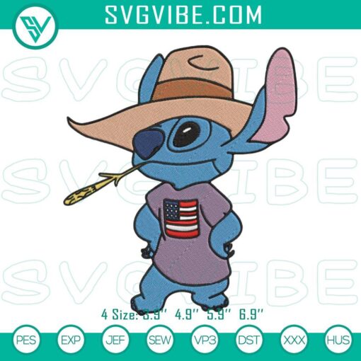 stitch cowboy embroidery design disney stitch country western embroidery file mockup