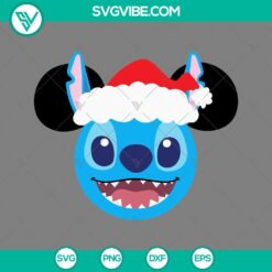 Christmas, Disney, SVG Files, Stitch Ho Ho Ho Christmas SVG Image, Stitch Santa 4