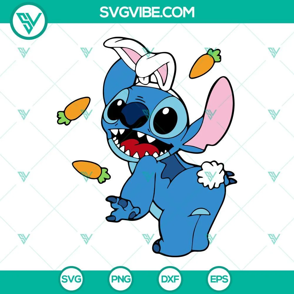 Disney, Easter, SVG Files, Stitch Easter SVG Image Bundle, Stitch Bunny SVG 1