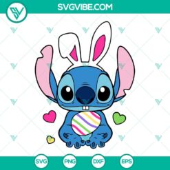 Stitch Easter SVG File Bundle, Stitch Bunny SVG Images, Happy Easter SVG Files PNG 4
