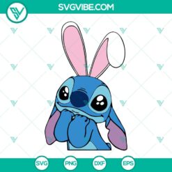 Stitch Easter SVG File Bundle, Stitch Bunny SVG Images, Happy Easter SVG Files PNG 5
