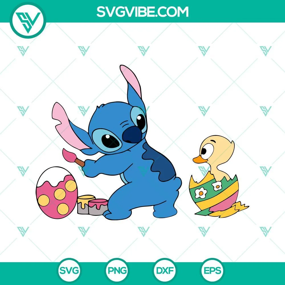 Disney, Easter, SVG Files, Stitch Easter SVG Image Bundle, Stitch Bunny SVG 4