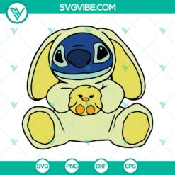 Disney, Easter, SVG Files, Stitch Bunny With Easter Eggs SVG Download, Lilo And 3