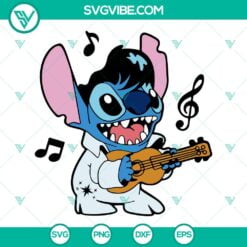 Disney, SVG Files, Stitch Elvis Presley SVG Download, Stitch Playing Guitar SVG 16