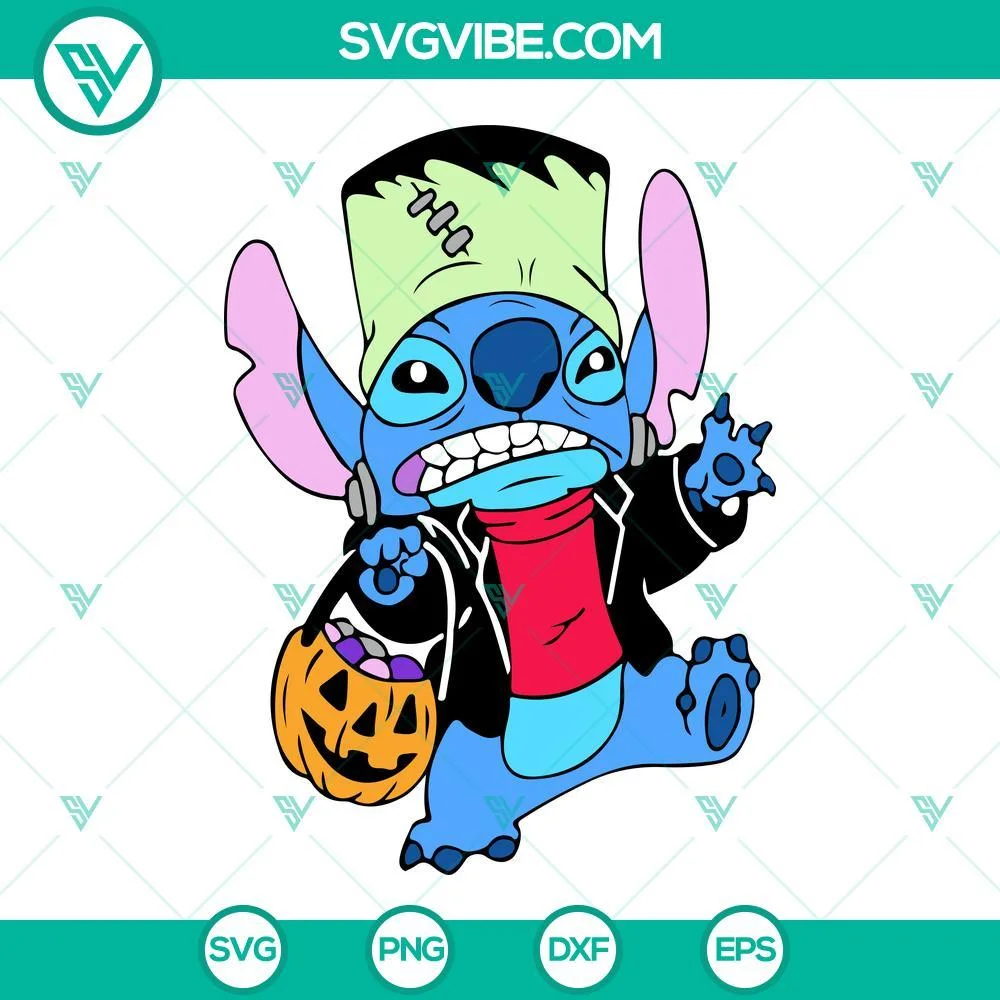 Disney, Halloween, SVG Files, Stitch Frankenstein Monster Halloween SVG Images 1