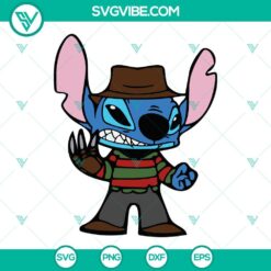 Disney, Halloween, SVG Files, Stitch Freddy Krueger SVG Image, Halloween Stitch 4