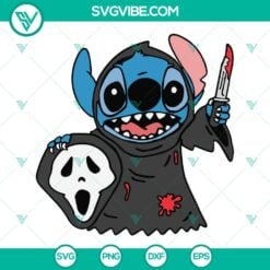 Disney, Halloween, SVG Files, Stitch Ghostface Scream SVG Download, Stitch 5