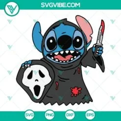 Disney, Halloween, SVG Files, Stitch Ghostface Scream SVG Download, Stitch 2