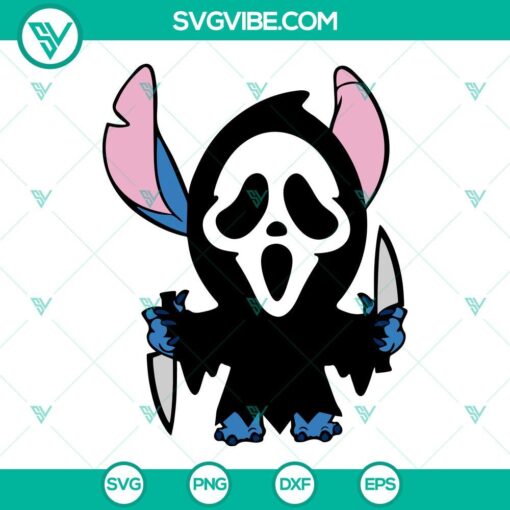 stitch ghostface svg scream svg stitch halloween svg stitch scary movie svg png dxf eps 2 mockup