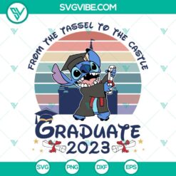 Disney, School, SVG Files, Stitch Graduate 2023 SVG File, From The Tassel To 13