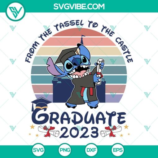 stitch graduate 2023 svg from the tassel to the castle stitch svg bundle disney graduation 2023 svg png dxf eps 1 mockup 1