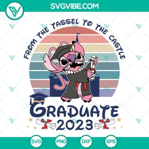 stitch graduate 2023 svg from the tassel to the castle stitch svg bundle disney graduation 2023 svg png dxf eps 3 mockup 1