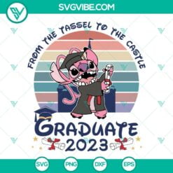 stitch graduate 2023 svg from the tassel to the castle stitch svg bundle disney graduation 2023 svg png dxf eps 3 mockup