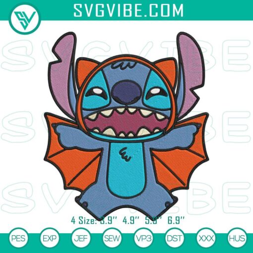 stitch halloween bat embroidery files lilo stitch spooky embroidery designs mockup