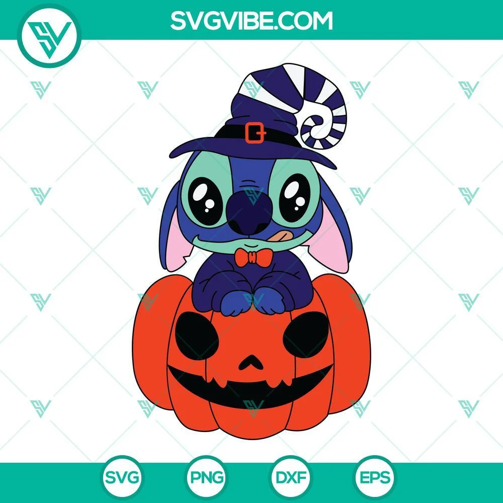 Disney, Halloween, SVG Files, Stitch Halloween SVG Files Bundle, Stitch Pumpkin 1