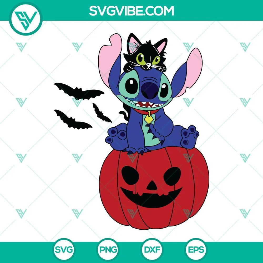 Disney, Halloween, SVG Files, Stitch Halloween SVG Files Bundle, Stitch Pumpkin 2