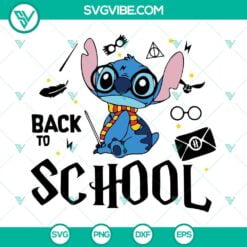 Disney, Movies, SVG Files, Stitch Harry Potter Back To School SVG File, 1