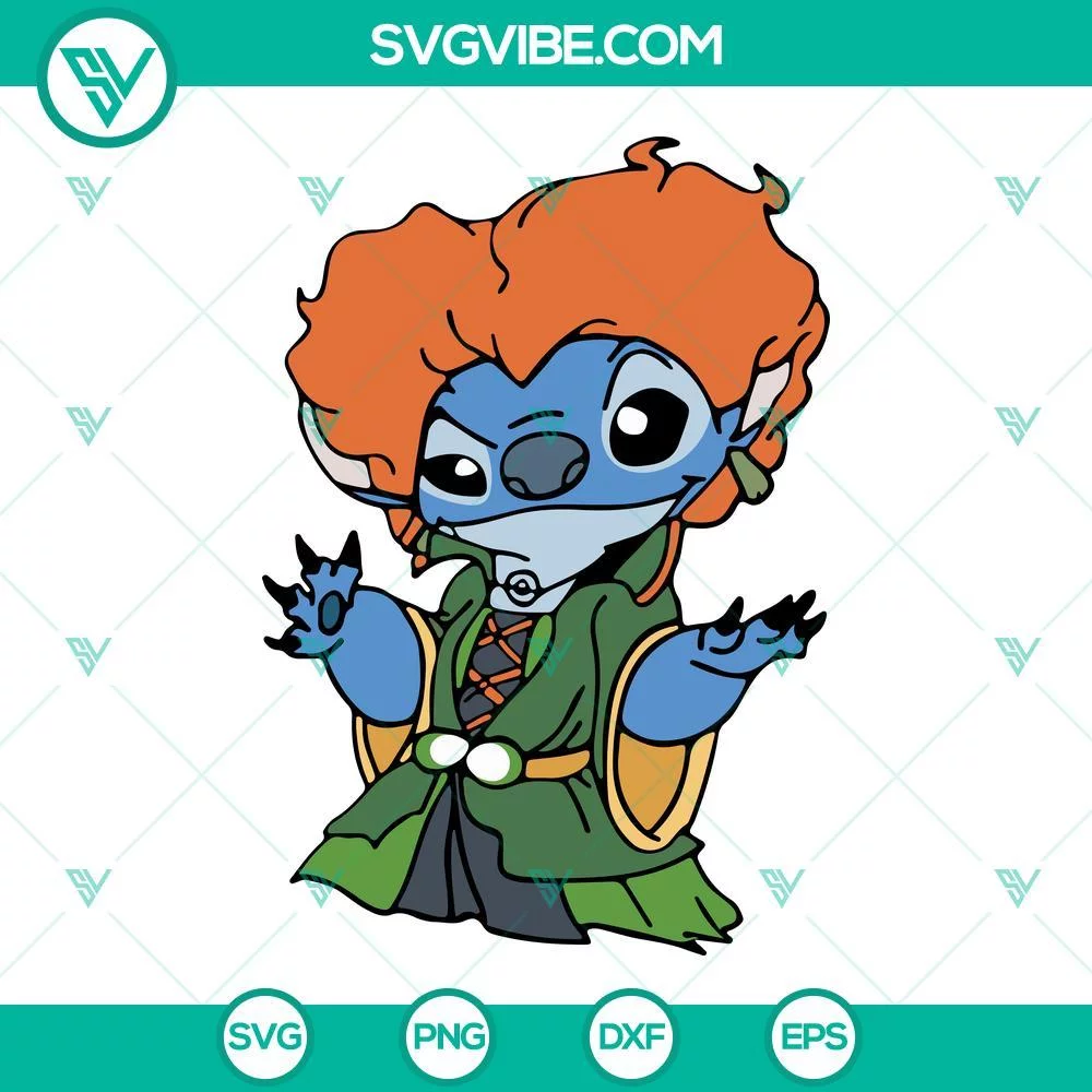 Disney, Halloween, SVG Files, Stitch Hocus Pocus SVG Image, Witches Sisters SVG 2