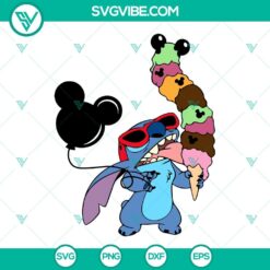 Disney, SVG Files, Stitch Ice Cream SVG Images, Disney Food SVG Download, 2