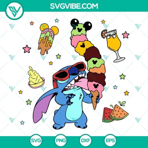 stitch ice cream svg stitch summer svg disney family trip svg png dxf eps 7 mockup