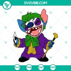 Disney, Halloween, SVG Files, Stitch Joker SVG File, Supervillain SVG File, 2