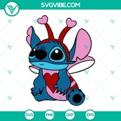 Disney, SVG Files, Valentine's Day, Stitch Love Bug SVG File, Stitch Valentine 2