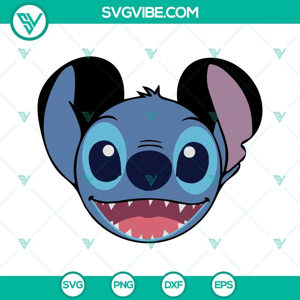 Disney, SVG Files, Stitch Mickey Head SVG Files, Stitch Mouse Ears SVG Images 1