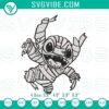 Disney Stitch spooky Halloween embroidery designs featuring a mummy theme. Perfect for Halloween crafts.