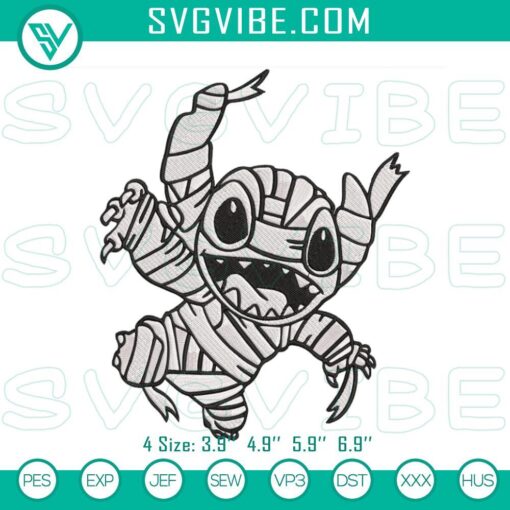 stitch mummy embroidery designs disney stitch halloween embroidery files mockup